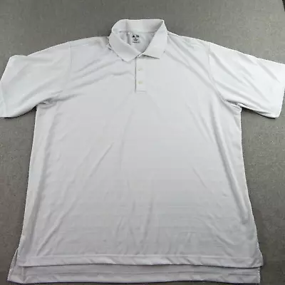Adidas Shirt Mens Size XXX Large White Stripe Polo Golf 3XL Golfer • $14.94