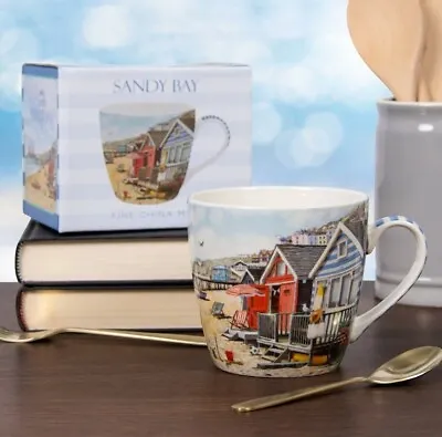 Sandy Bay Nautical Beach Seaside Scene Breakfast Mug Gift Boxed • £9.95