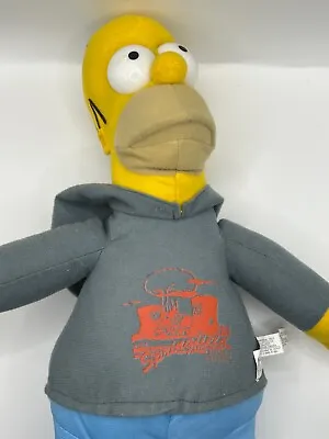 The Simpsons Homer Simpson Soft Plush Toy Mat Groening 2006 Grey Hoodie By NANCO • £25