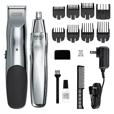 Wahl Groomsman 05622 Rechargeable Beard Mustache Hair Nose Trimmer - Black (C14) • $21