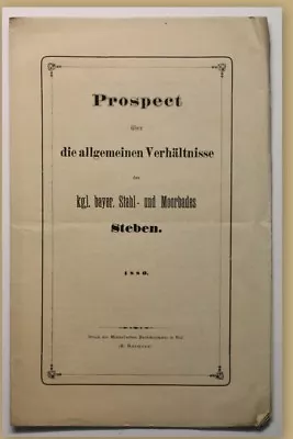 £60.39 • Buy Orig. Prospectus General Conditions Steben Around 1880 Spa Town Travel Local Science Sf
