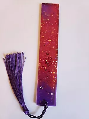  Sparkle Resin Bookmark With Tassel With Glitter Pink And Purple  • £4.50