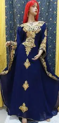 SALE New Moroccan Dubai Kaftans Farasha Abaya Dress Very Fancy Long Gown MS 230 • $57.32