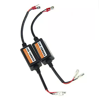 H3 LED Error Canceler Anti No Flicker Capacitor Headlight Canbus Fix Plug Pair • $20.95