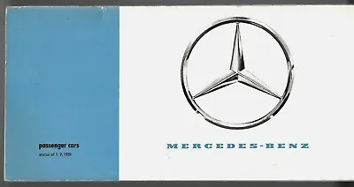 Mercedes-Benz Range 1959-60 UK Market Brochure 180 190 220 S SE 300 SL FAIR • $27.35