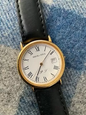 £25 • Buy Solvil Et Titus Gold Plated Quartz Watch 31-8152-23 Initials P L On White Dial