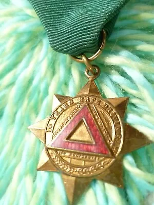 10 Years Safe Driving Medal With Ribbon 1965 Maker Jr Gaunt Antique Original • £14.99