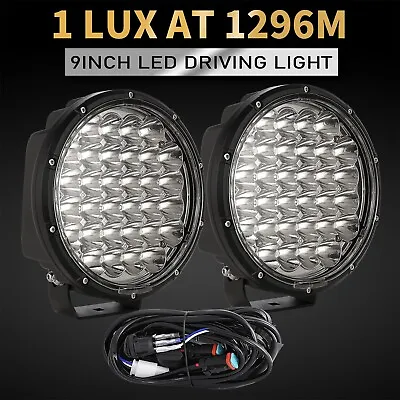Pair 9inch LED Driving Lights OffRoad Spotlights Round Black Work Fog Headlights • $108.88