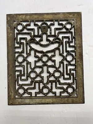 Vintage Antique Cast Iron Painted Heat Vent Grate Wall Register 9 3/4 X 11 3/4 • $54.99