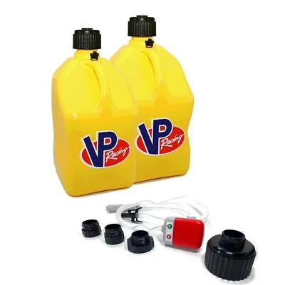 VP Fuel Yellow Square 2 Pack 5 Gallon Fuel Jug + Battery Powered Tera PumpXL • $139.95