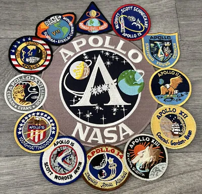 NASA Apollo Moon Missions 2-7  Iron Sew On Patch Badges Embroidered AB Emblem • £129.99