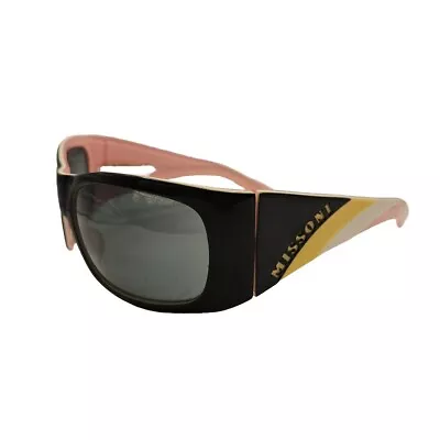 MISSONI Sunglasses Unisex Black Yellow Pink Vintage 90s Y2K Wrap • $59.98