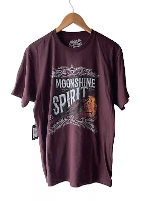 Moonshine Spirit By Brad Paisley Size L Burgundy Guitar Print T-Shirt - New • $25.59