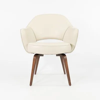 2021 Eero Saarinen For Knoll Executive Dining Arm Chair Leather With Wood Legs • £2010.70