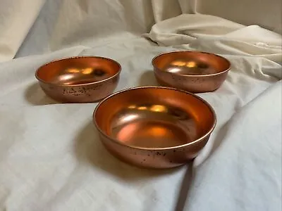 3 Vintage Aluminum Bowls 5” Copper Colored • $8.96