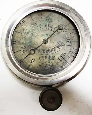 Brass Crosby Steam Gauge Holy MFG Lockport W/ Valve Albuquerque W.W. Patent 1873 • $450