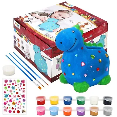 Paint Your Own Money Bank Arts & Crafts Kit DIY Creative Activity Dinosaur • £7.89