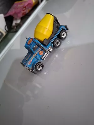 Matchbox Peterbilt 1981 Cement Mixer Truck Blue Yellow Toy Model • £2