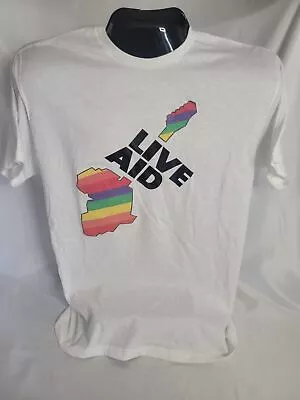 Vintage Live Aid T Shirt 1985 New White Men T Shirt S-5XL EG1087 • $21.99