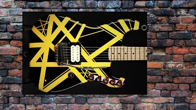 Eddie Van Halen Yellow Bumblebee  Frankenstrat Poster Guitar 24 W X 16  • $13.99