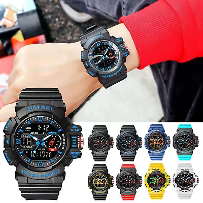 SMAEL Men Sport Watch Brand Digital Wristwatch Alarm LED Watches Stopwatch • $14.53