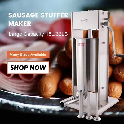 Hakka Vertical Sausage Stuffer 32LB 15L Manual Stainless Steel Meat Filler Maker • $379.99