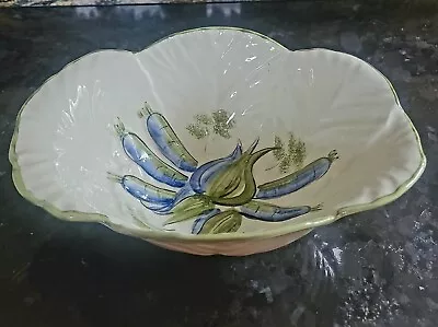VTG MCM Los Angeles California Pottery1962 Cabbage Shape Bowl 14  Blue Green  • $79.99