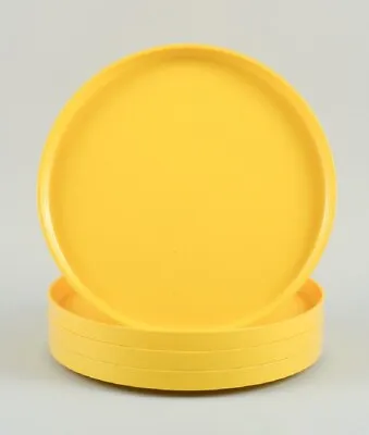 Massimo Vignelli For Heller Italy. A Set Of 4 Dinner Plates In Yellow Melamine • $200