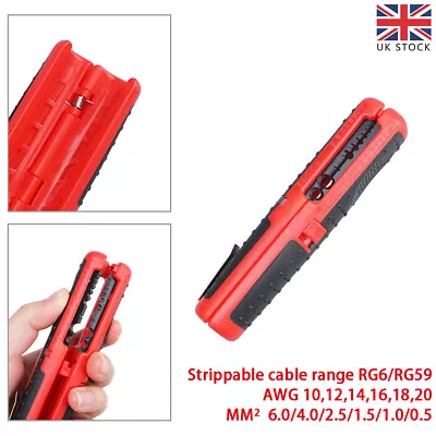 Cable Stripping Tool Portable Multifunction Cable Wire Stripper Cutters RG59 RG6 • £12.99