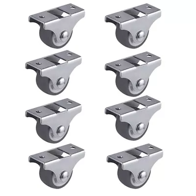 1X(8PCS TPE Caster Wheels Duty Fixed Casters With Rigid Non-Swivel Base Ball Bea • $11.39