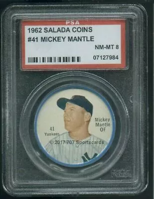 1962 Salada Coin 41 200 Rev Mickey Mantle PSA 8 (7984) • $360