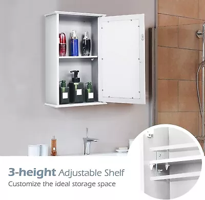 Bathroom Mirrored Cabinet Wall Storage Medicine Shaving Towel Shelves • $69.95