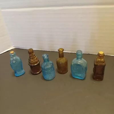 Mini Glass Bottles  2 × 1   Dollhouse Or Shadow Box Size • $9.99