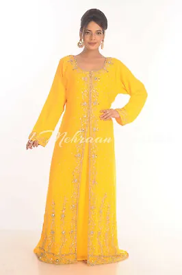 Sale Dubai Moroccan Kaftan Abaya Embroidered Takchita Wedding Gown Women Dresses • $94.99