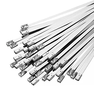 100PCS 11.8 Inch Metal Cable Zip Ties Heavy DutyPremium Stainless Steel Cabl... • $12.64