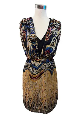 VERY VERY Vintage Silk Crepe Lined Elastic Waist Mini Dress. Size  8-10. GUC • $17.97