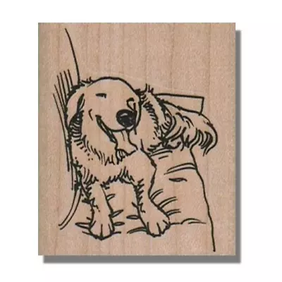 Dog Relaxing RUBBER STAMP Golden Retriever Dog Stamp Animals Chair Pet Pup • $9.74