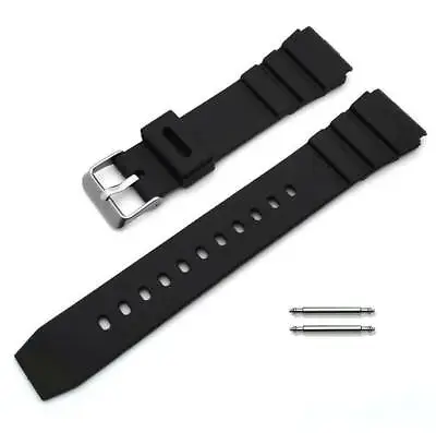 Black Rubber Silicone Diver's Style Replacement Watch Band Strap SS Buckle #4031 • $20.15