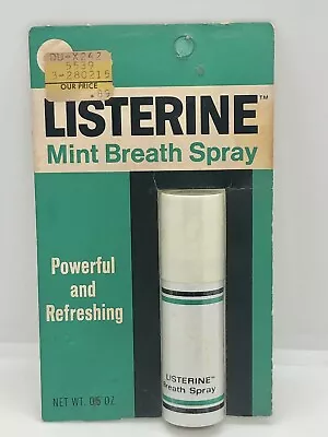 Vintage Listerine Mint Breath Spray 1970s Sealed NOS Movie Prop Drug Store RARE • $44.99