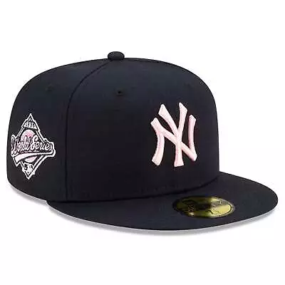 [70618574] Mens New Era MLB NY YANKEES 5950 FITTED 'WORLD SERIES 96' - NAVY/PINK • $34.99