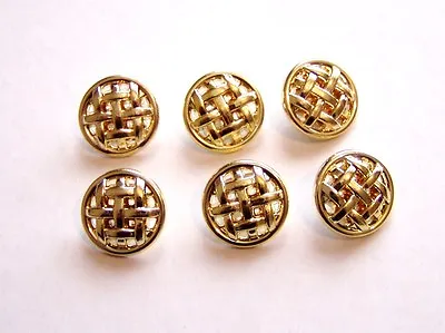6 Gold Metal Look Blazer Type Shank Buttons 20mm • £3.99