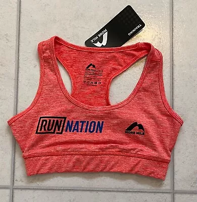 More Mile - Run Nation - Coral Cropped Running Top - Racer Back - Size XS / 8 • £0.99