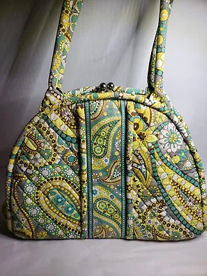 VERA BRADLEY Eloise Quilted Kiss-Lock Shoulder Bag In Lemon Parfait • $28.50