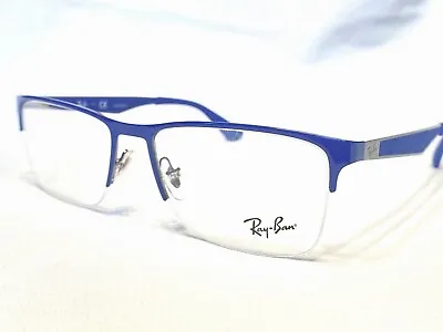NEW Ray Ban RB6335 2889 Mens Blue & Silver Half Rim Eyeglasses Frames 54/17~145 • $129.99