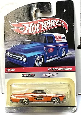 Hot Wheels 1972 Ford Ranchero Orange Mr. Gasket Real Riders 1:64 Nib • $11