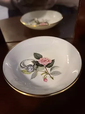 Vintage Wedgwood Bone China Made In England Trinket/pin Dish  Hathaway Rose  • $20