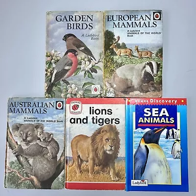 Vintage Ladybird Book Bundle X 5 Inc Garden Birds Lions & Tigers And Mammals • £9.99