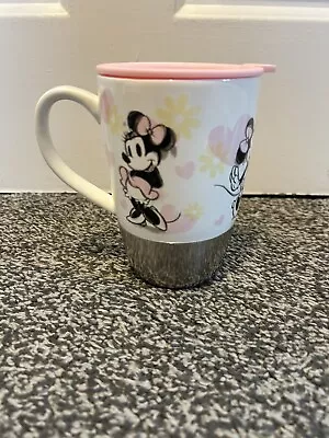 Disney Minnie Mouse Travel Mug Cup Pink Lid Stainless Steel Disney Parks BNWOT • $49.77