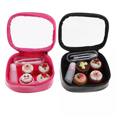 £5.40 • Buy 2 Pairs Contact Lens Case Eyes Contact Lenses Box With Zipper Storage Bag