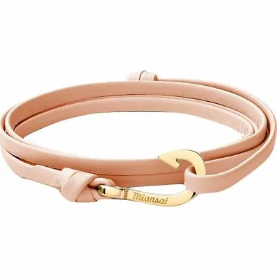 Miansai Salmon Leather Wrap Around Bracelet W Large Gold Hook • $45